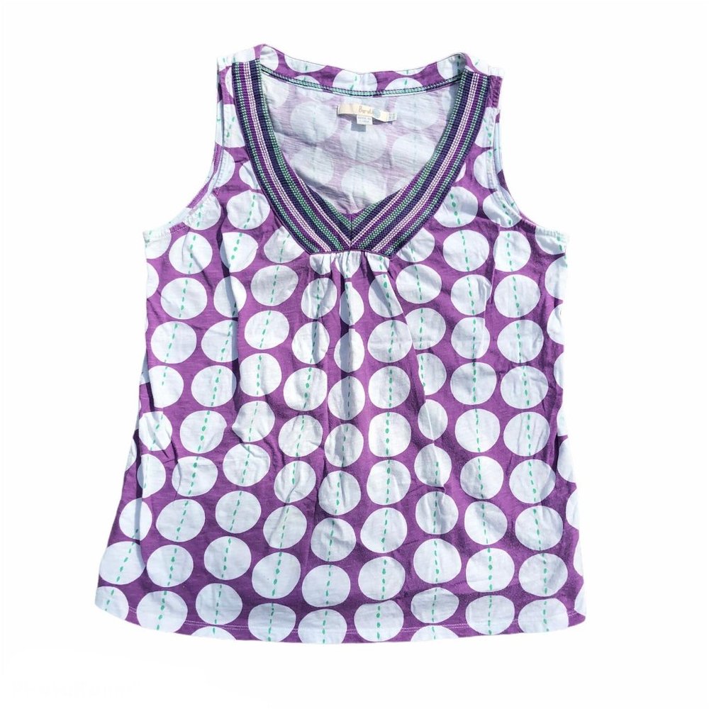 Boden Purple Sleeveless V Neck Tank Top Size 8